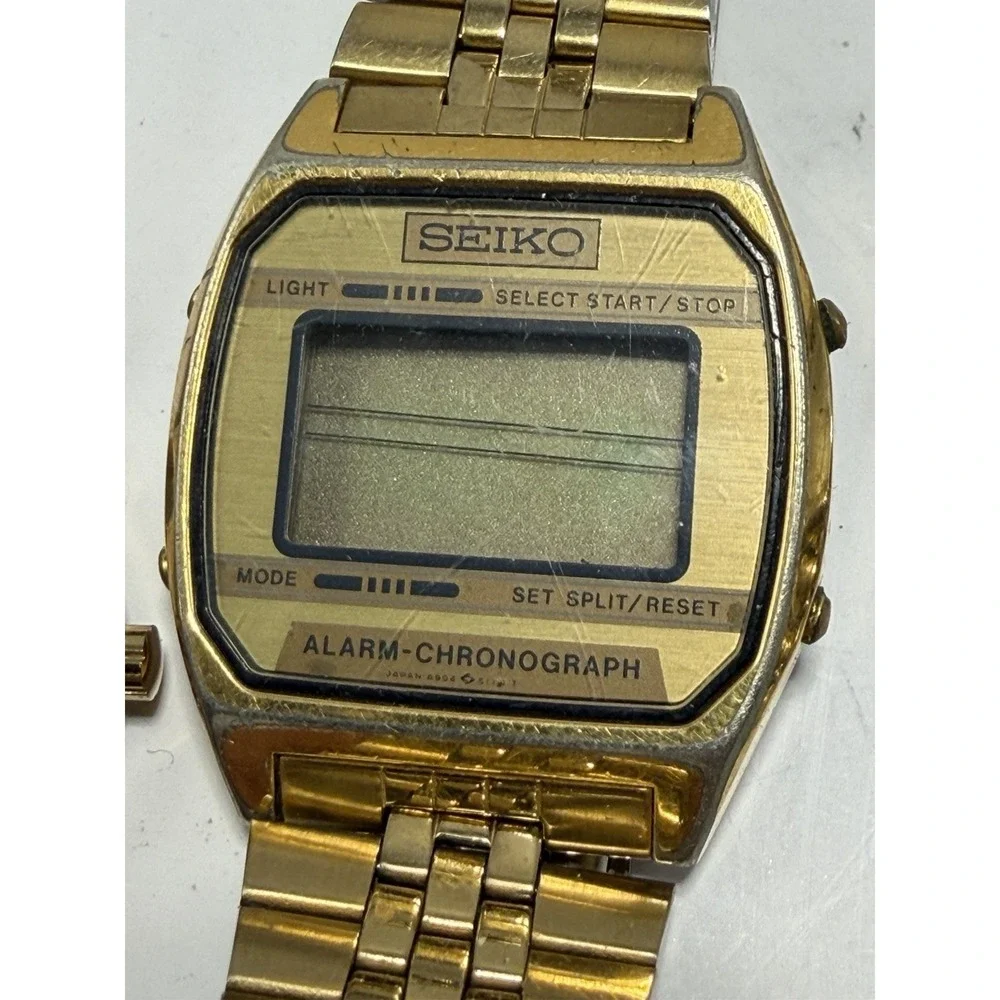 Vintage Watch Lot Seiko Bulova Timex Gold Tone Quartz Digital‎ 6pcs